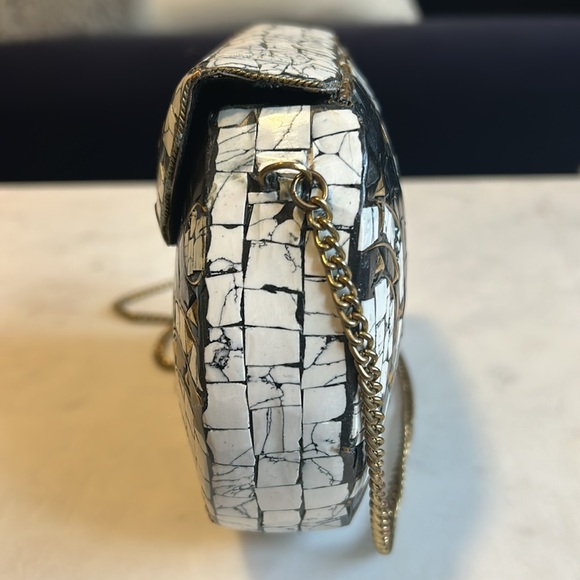 St Xavier Mosaic Art Deco handbag with drop chain shoulder strap - Picture 6 of 8